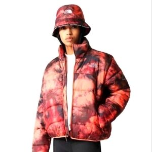 The Northface NSE 2000 puffer jacket coral ice dye print small NWT